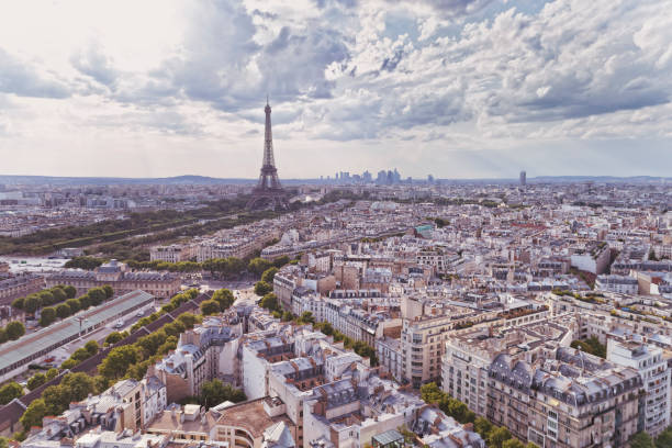 istock Aerial cityscape of Paris with Eiffel tower 896643890