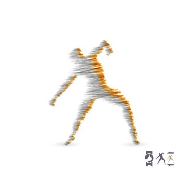istock Man is posing and dancing. 3d model of man. Sport symbol. Vector illustration. 896676680