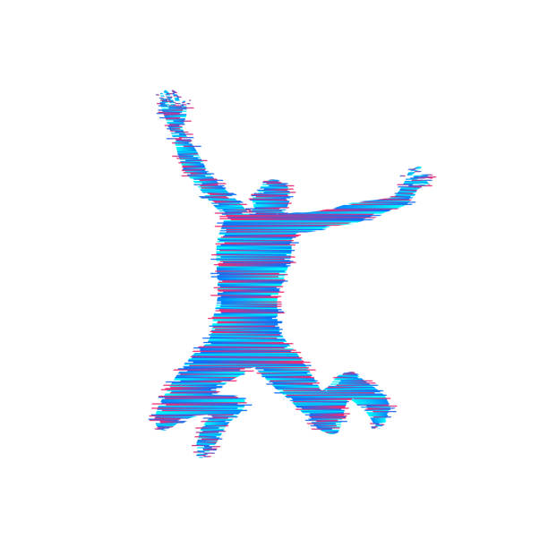 Man falling down. Jumping man. 3D model of man. Element for sport design. Vector illustration. Man falling down. Jumping man. 3D model of man. Element for sport design. Vector illustration. leap of faith stock illustrations