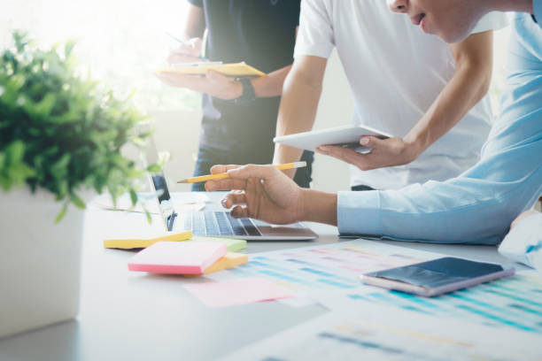 istock Designers brainstorming meeting team. 896698254