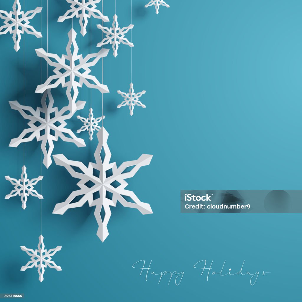 Fond d'hiver avec des flocons de neige - clipart vectoriel de Noël libre de droits