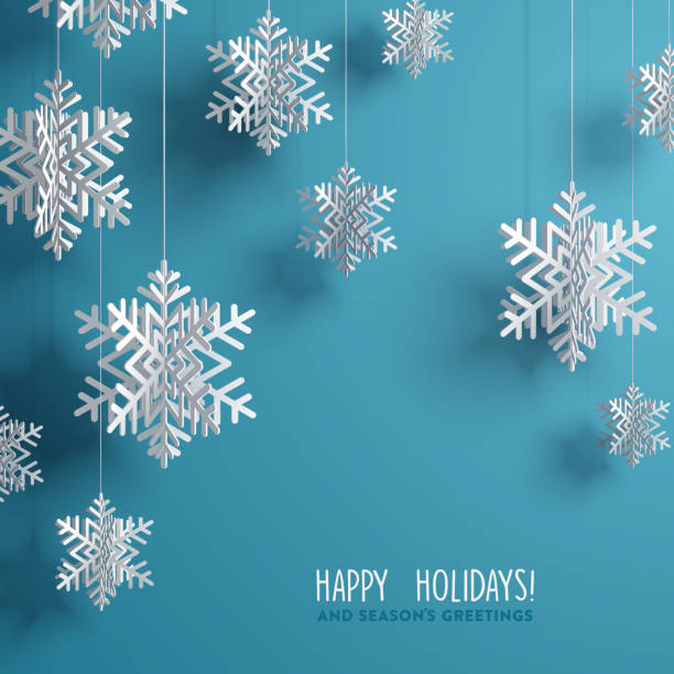 зимний фон со снежинками - christmas 3d stock illustrations