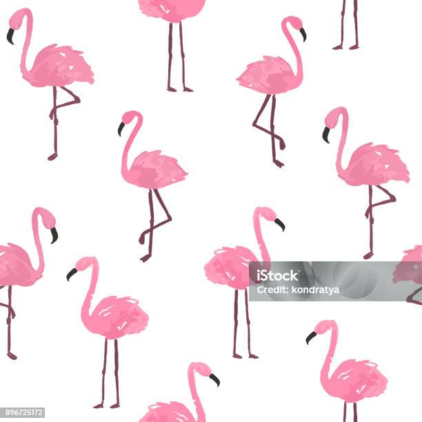 Joli Fond Flamingo Vecteurs libres de droits et plus d'images vectorielles de Flamant - Flamant, Motif continu, Motif