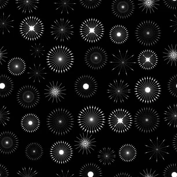 Vector illustration of Set of Starbursts Symbols Seamless Pattern
