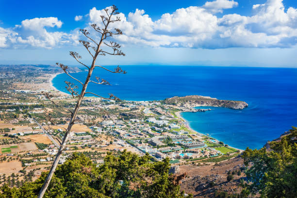 istock Kolimbia (Kolymbia), holiday resort - view from Tsambika monastery, (RHODES, GREECE) 896734572