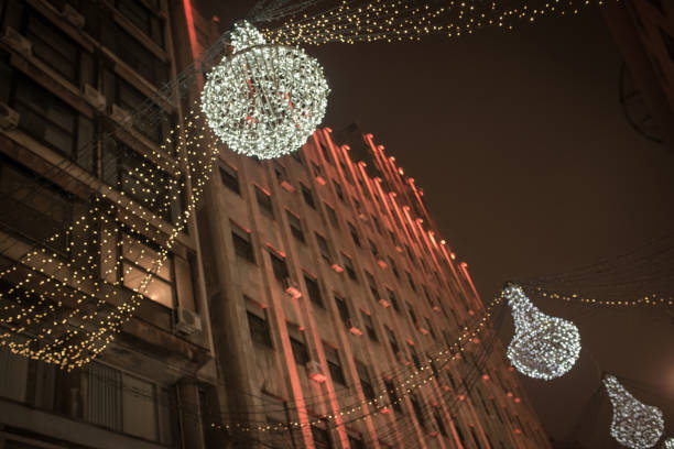 istock Christmas decorations on street 896742280