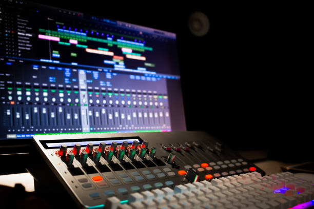 istock digital audio workstation equipment in recording, broadcasting studio or live 896744874
