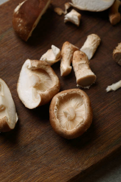 istock Cooking Sliced shiitake mushrooms, food closeup 896746332