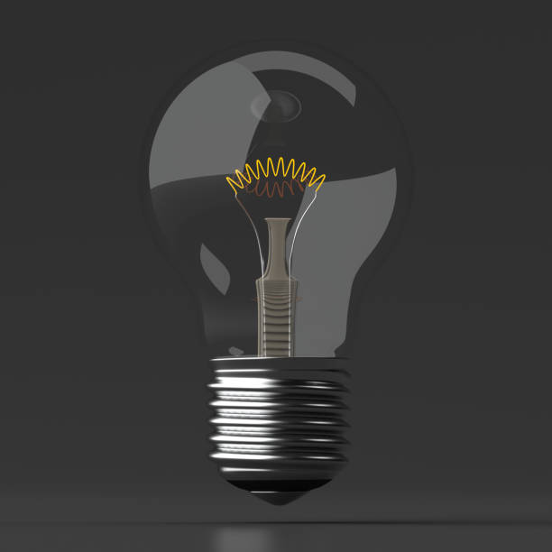 istock Simply lighting Bulb on Black background - 3d illustration. 896752290
