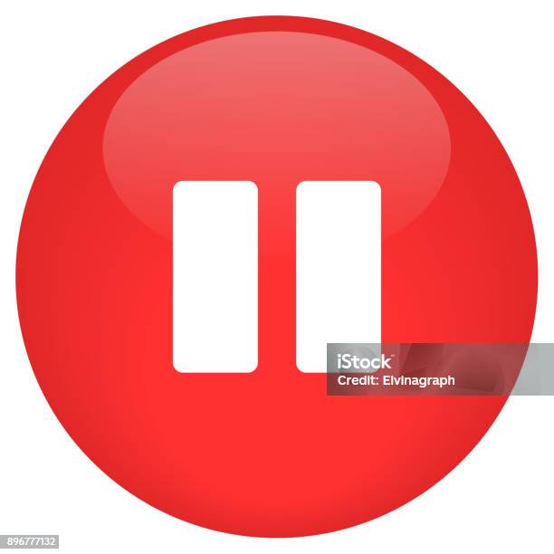 Pause Button Icon Vector Stock Illustration - Download Image Now - Business, Circle, Coffee Break