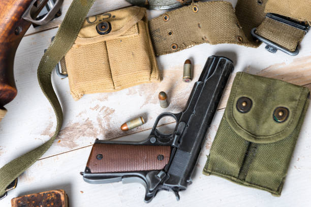 istock handgun M1911 government with the  ammo 896777860