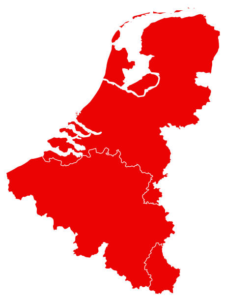 Benelux map vector illustration of Benelux map capital region stock illustrations