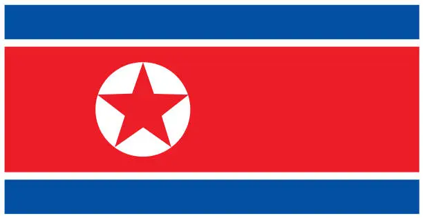 Vector illustration of North Korean flag