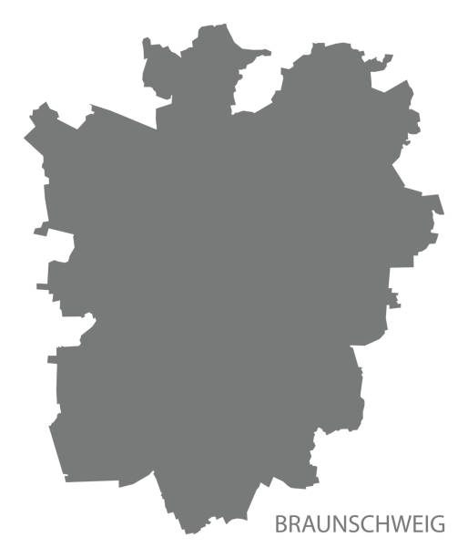 Braunschweig city map grey illustration silhouette shape Braunschweig city map grey illustration silhouette shape braunschweig stock illustrations