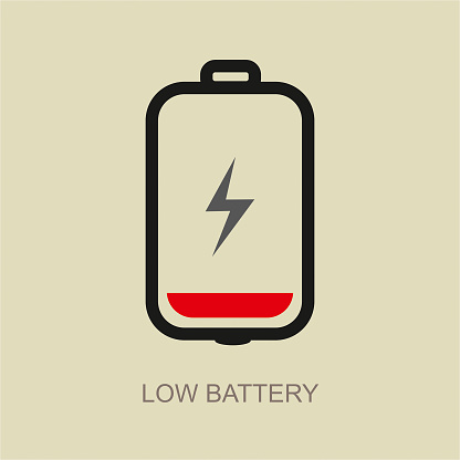 Low battery vector icon