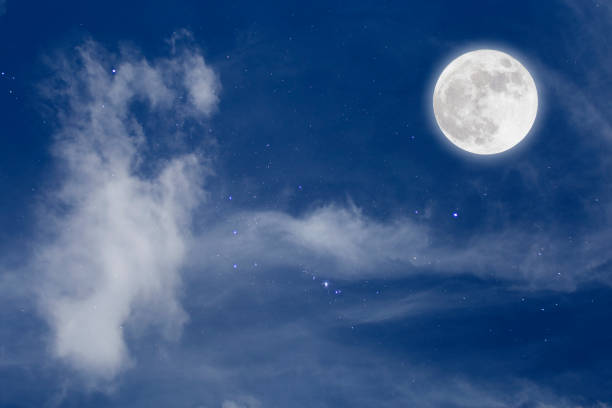 istock Full Moon With Cloud In Starry Night. Romantic concept. 896790796
