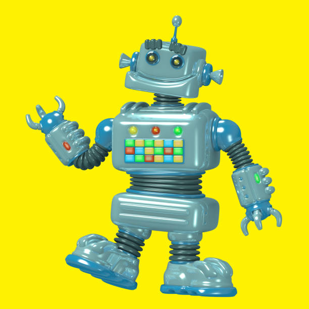 istock Cartoon blue robot 3D illustration. Science fiction . 896799384