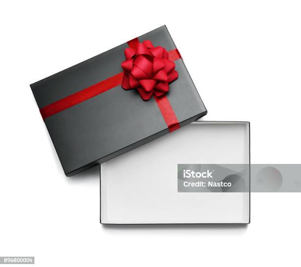 Empty Open Gift Box Isolated On White Stock Photo - Download Image Now - Open, Opening, Gift Box
