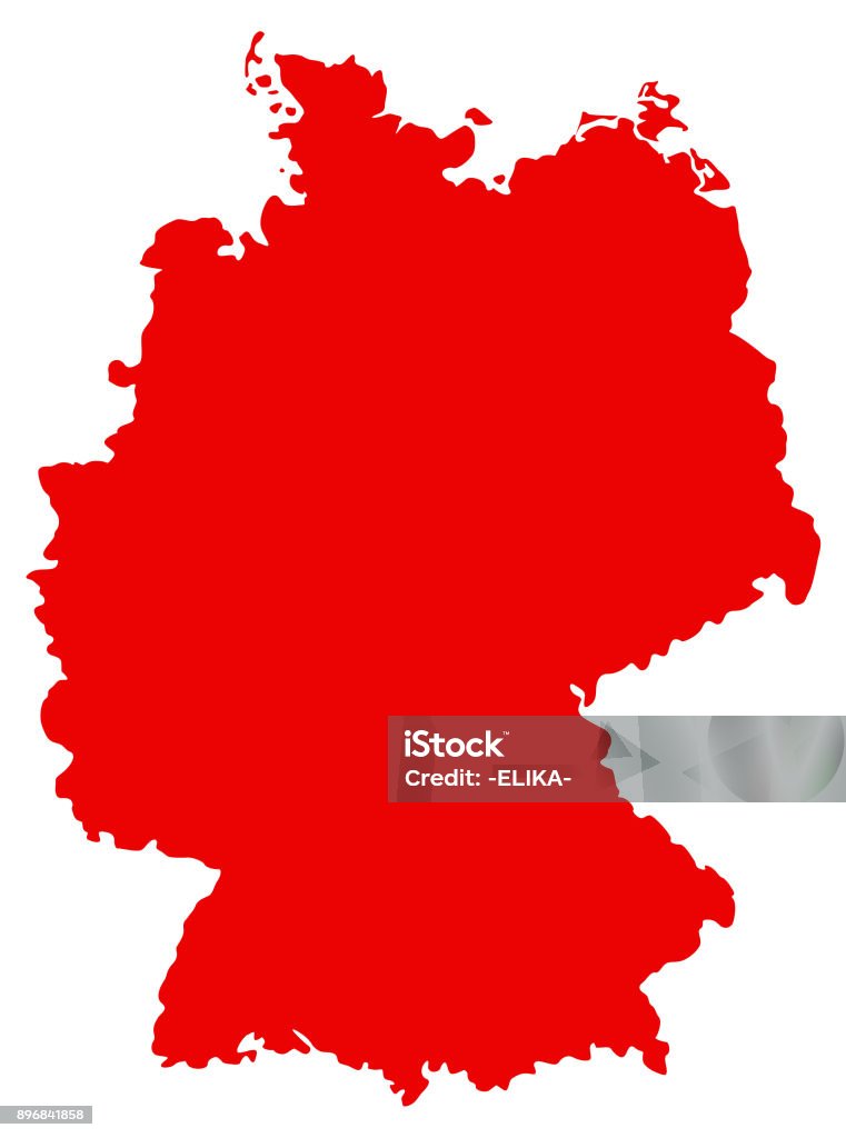 Red Germany Map Germany Map Stock Illustration - Download Image Now - Berlin ...