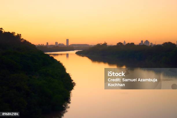 Sunset On The Cuiabá River Mato Grosso Brazil Stock Photo - Download Image Now - Cuiabá, Mato Grosso State, Brazil