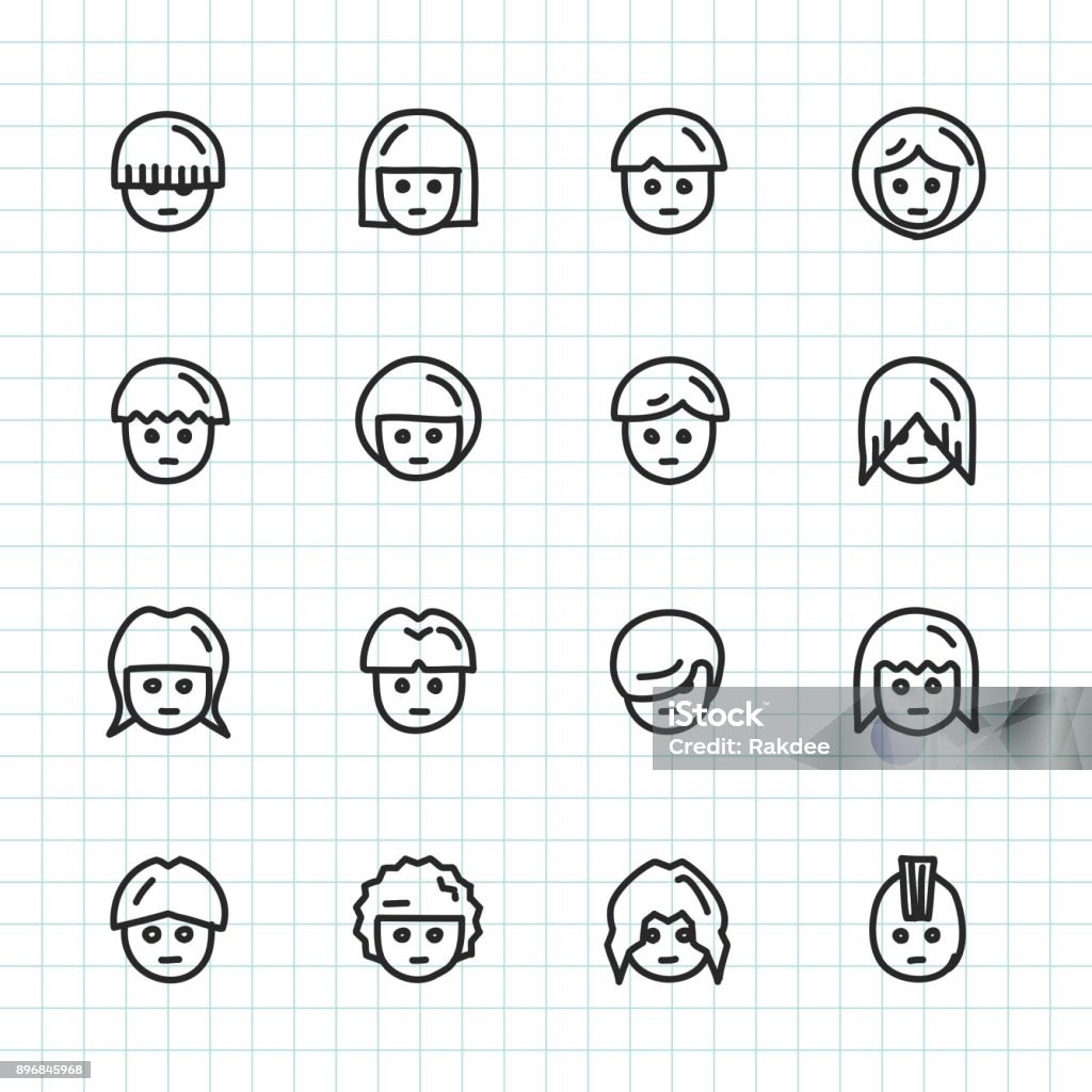 Avatar Icon - Hand Drawn Series Avatar Icon Hand Drawn Series Vector EPS File. Adult stock vector
