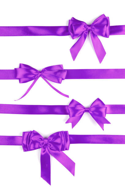 istock set of purple ribbon satin bows 896849218