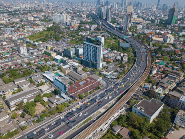 istock Skyscrapers in Downtown Bangkok with blue sky, Thailand 896849370
