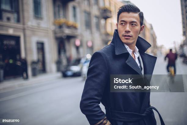 Handsome Man Downtown Stock Photo - Download Image Now - Men, Fashion Model, Elegance