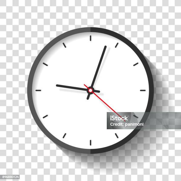 Clock Icon In Flat Style Timer On Transparent Background Business Watch Vector Design Element For You Project Stock Illustration - Download Image Now