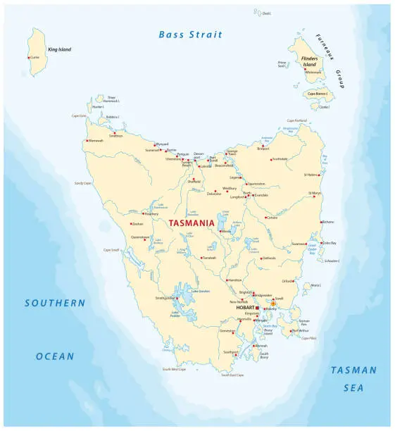 Vector illustration of tasmania map