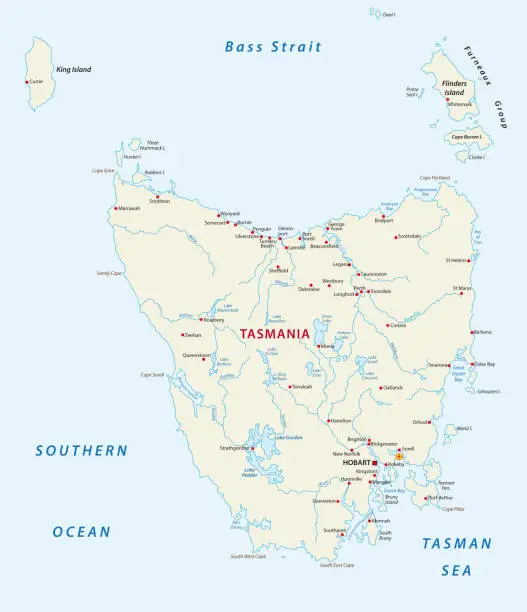 Vector illustration of tasmania map