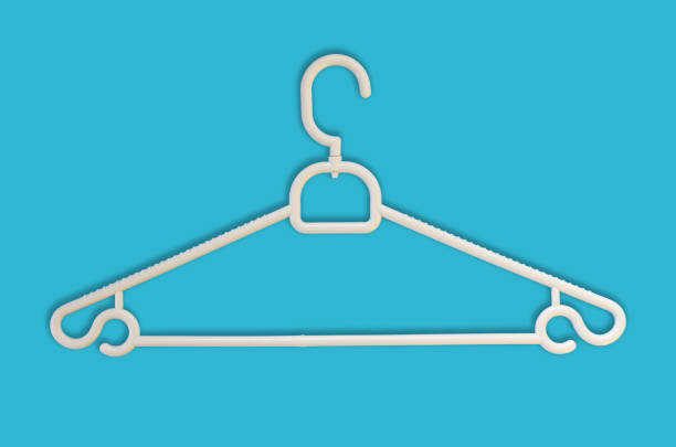 istock White plastic hanger isolated on black blue kground 896881046