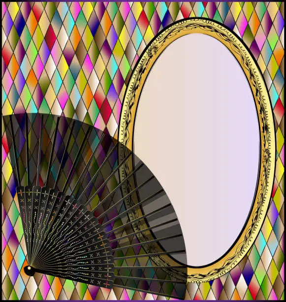 Vector illustration of image of colored background with fan