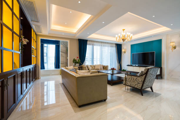 luxury house interior stock photo