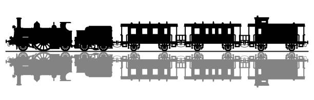 istock The silhouette of a vintage steam train 896897534