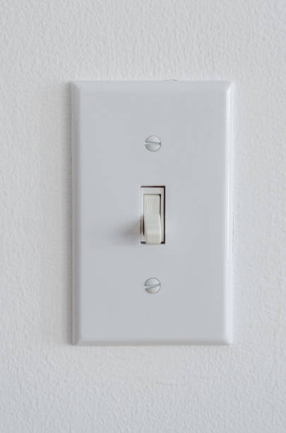 single house interior white wall switch plate against a whte wall