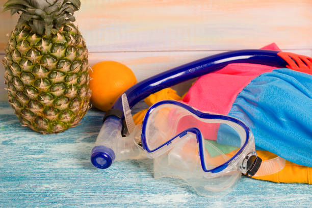 istock beach vacation items and fresh fruit 896906790