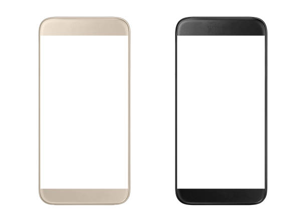 Golden and black modern smartphones