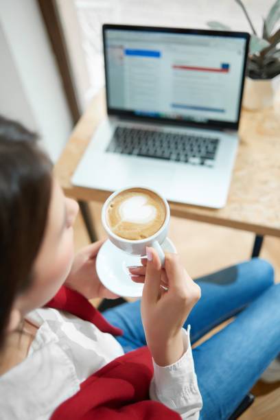 istock Young brunette at the cafe 896913068
