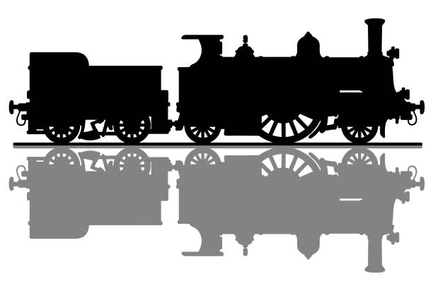 istock The silhouette of a vintage steam train 896929772