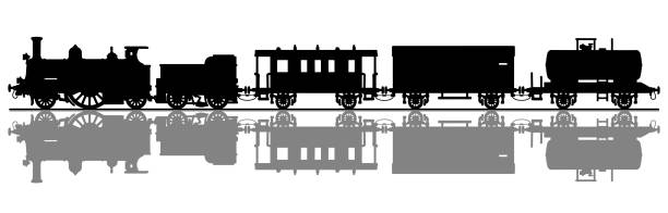 istock The silhouette of a vintage steam train 896930140