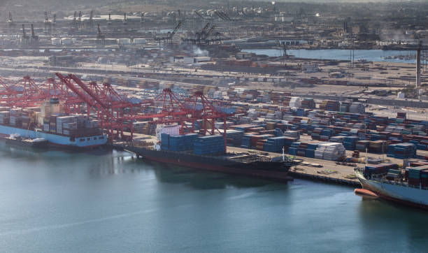 istock Cargo Ships Being Loaded at the Port of Long Beach 896987208
