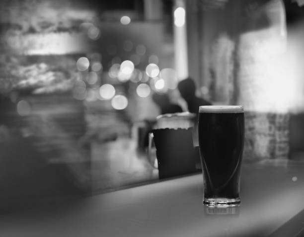 Famous black Irish stout in Irish pub.