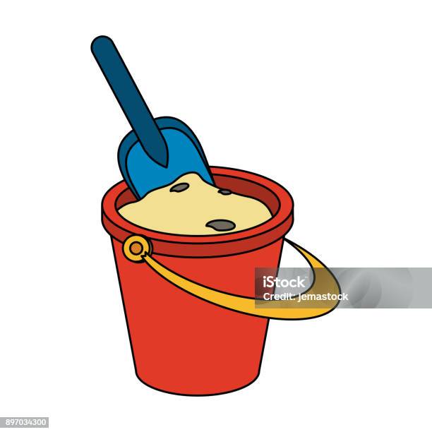 Sand Bucket And Shovel Toy Stock Illustration - Download Image Now - Baby -  Human Age, Beach, Box - Container - iStock