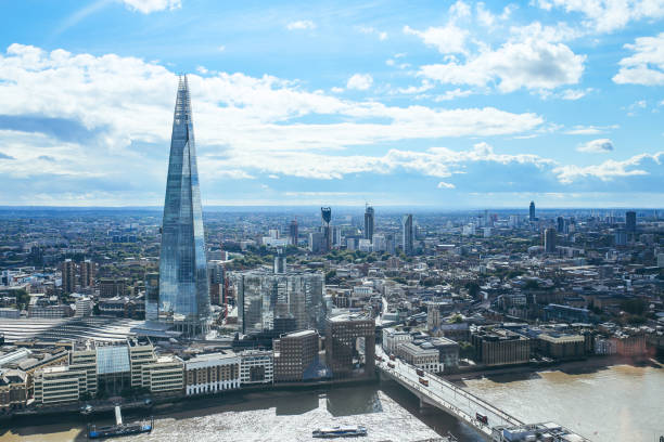 istock Panoramic image of London under the cloudy sky 897042892