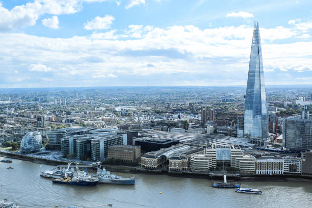 istock Panoramic image of London under the cloudy sky 897043062