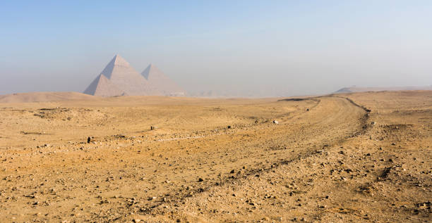 Pyramids of Giza stock photo