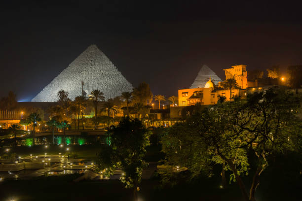 Pyramids of Giza stock photo