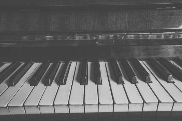 istock Black and white Beautiful piano keys 897062910