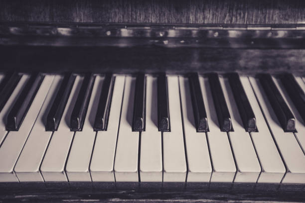 istock Black and white Beautiful piano keys 897062946